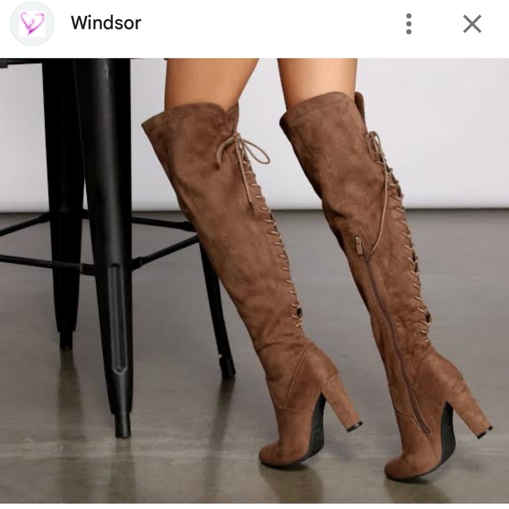suede Knee high brown boots